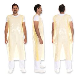 Schürze "360 Grad" 30 my aus LDPE 80x140 cm Gelb 50 Stück