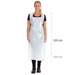 Schürze einweg in der Spenderbox 25 my Weiss aus...