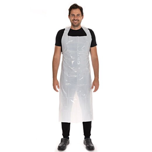 Einwegschürzen antistatisch ca. 40 my aus LDPE Weiss 50 Stück 140x75 cm