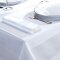 Tischläufer Weiss Baumwolle Serie Madeira Eckig mit Atlaskante 40x130 cm 15 Stück