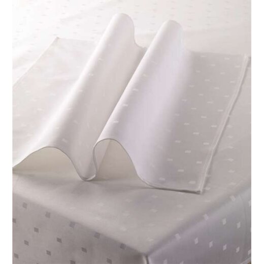 Tischdecke Würfelmuster eckig QUADRO Weiss Baumwolle 130 x 130 cm 1 Stück