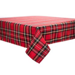 Tischdecke Rot kariert Polyester Schottenkaro  130 x 130 cm 10 Stück