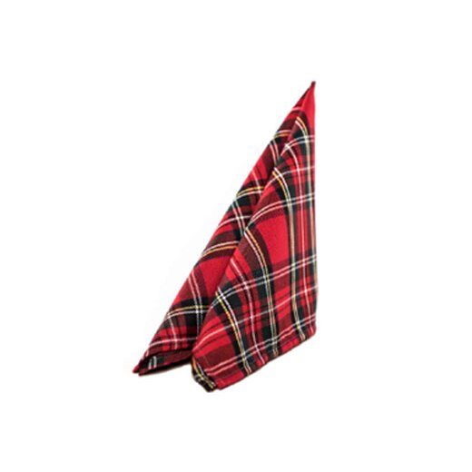 Stoffserviette Rot kariert Polyester Schottenkaro  45 x 45 cm 10 Stück