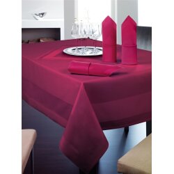 Mitteldecke Bordeaux Baumwolle mit Atlaskante 80 x 80 cm...