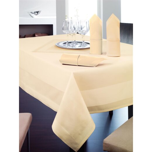 Mitteldecke mit Atlaskante Sekt 100% Baumwolle 80 x 80 cm Stück