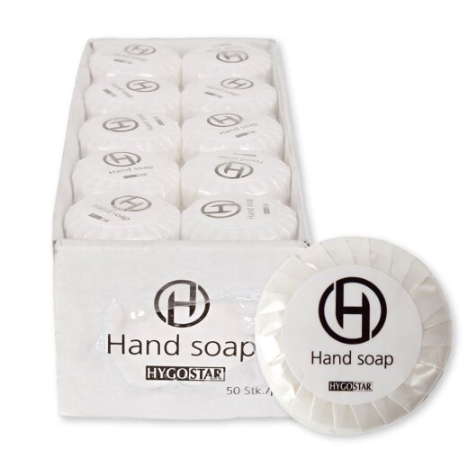Hotelseife einzeln verpackt Weiss rund Ø 4 cm Plisseefalten 10 x 50 Stück