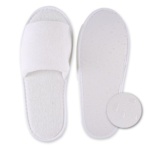 Slipper Grip offen aus Polyester Weiß