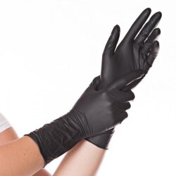 Nitrilhandschuhe puderfrei Safe Long 30 cm lang Schwarz