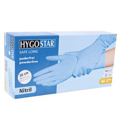 Nitrilhandschuhe puderfrei Safe Long 30 cm lang Blau XL...