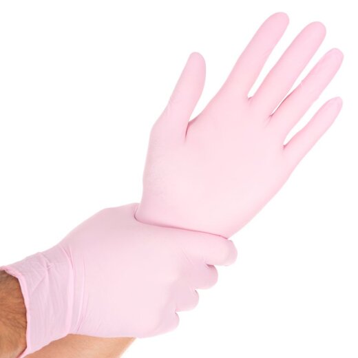 Nitrilhandschuhe Rosa puderfrei Safe Light L 100 Stück