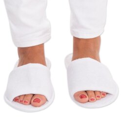 Slipper Dots offen Weiss Einheitsgröße 29,5 cm...