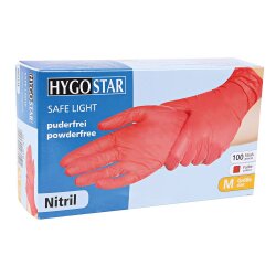 Nitrilhandschuhe Rot puderfrei Safe Light S 100 Stück