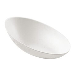 Kleine Fingerfood Schale BIO oval aus Zuckerrohr Weiss 20...