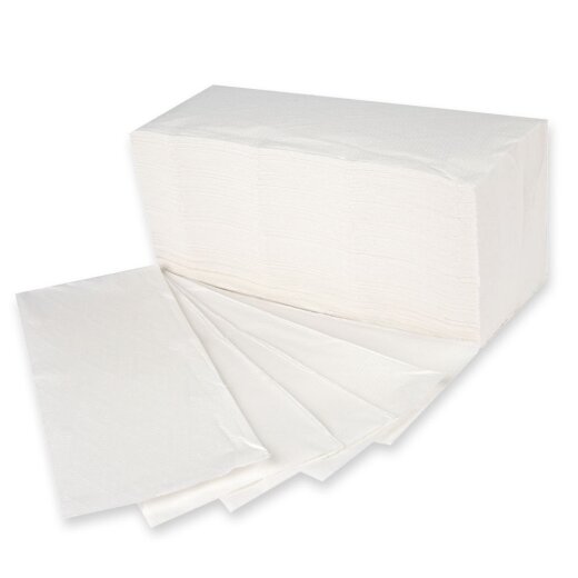 Papierhandtücher 2-lagig V/ZZ Falzung 25 x 23 cm Zellulose Weiss 3000 Blatt