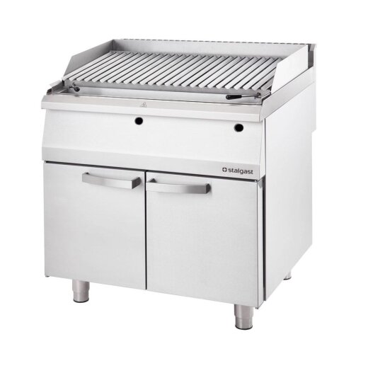 Gas-Lavastein-Grill Serie 700 ND – Standgerät mit V‑Rost (800×700×850 mm)
