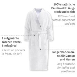 Bademantel Kimono Baumwolle mit Gürtel M 10 Stück