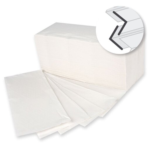 Papierhandtuch 2-lagig Zellulose ZZ-Falzung Weiss
