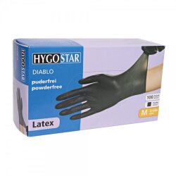 Latexhandschuhe Diablo puderfrei Schwarz 100 Stück...