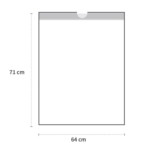 Müllbeutel mit Zugband aus HDPE 60 L 71x64 cm Gelb 12 my