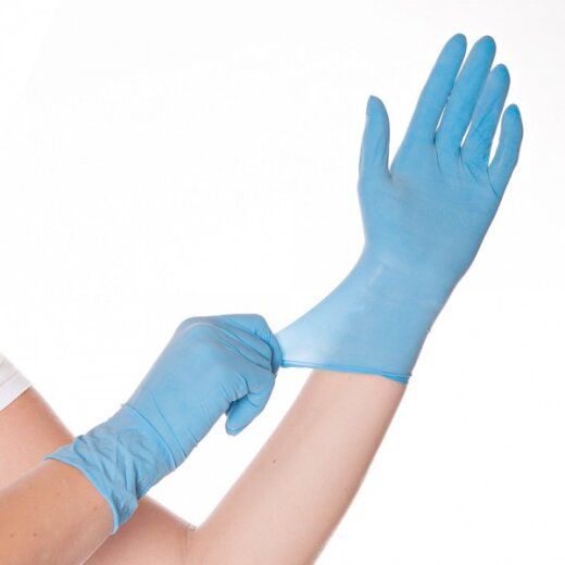 Latexhandschuhe Allfood Skin gepudert Blau 24 cm M 100 Stück