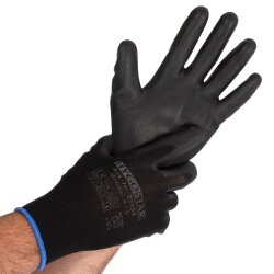 Feinstrickhandschuhe mit 1/4 PU-Beschichtung Black Ace