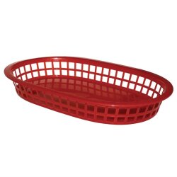 Ovale Servierkörbe Kunststoff Rot Olympia 6 Stück