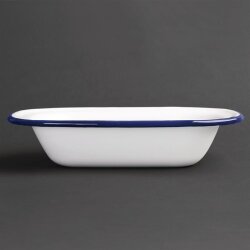 Rechteckige Speiseschale Weiss-Blau 13,5 x 18 cm Olympia 6 Stück