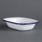 Rechteckige Speiseschale Weiss-Blau 13,5 x 18 cm Olympia 6 Stück