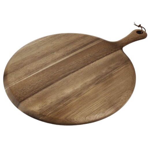 Rundes Servierbrett Akazienholz mit Griff 33 cm Olympia