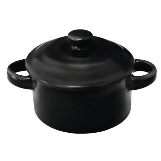 Minitöpfe Schwarz Olympia Rustic 4 Stück 14,2 cl oder 22,7 cl