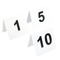 Tischnummernschilder Kunststoff 1 - 10 Olympia