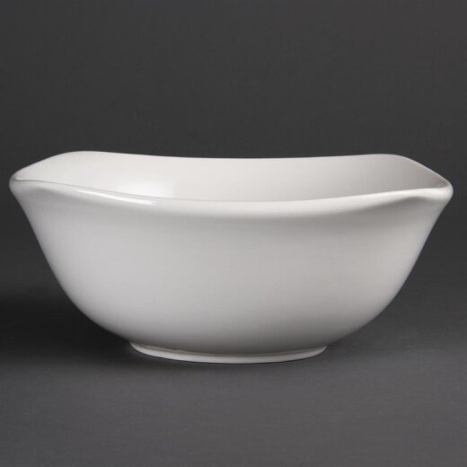 Abgerundete Quadratische Schalen 22 cm Olympia Whiteware 12 Stück