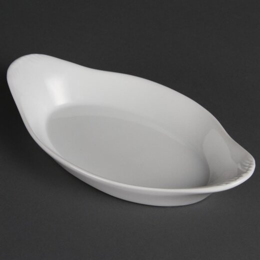 Ovale Gratinschalen Weiss 23 x 13 cm Olympia Whiteware 6 Stück