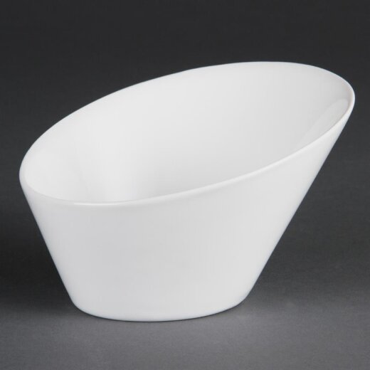Ovale schräge Schüsseln 13,3 x 15,4 cm Olympia Whiteware 4 Stück