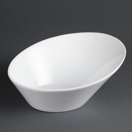 Ovale schräge Schüsseln 22,2 x 24,6 cm Olympia Whiteware 3 Stück