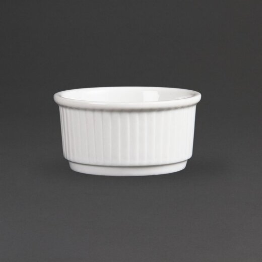 Stapelbare Auflaufförmchen 8,5 cm Olympia Whiteware 12 Stück
