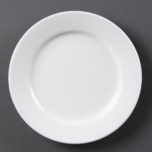 Teller mit breitem Rand Olympia Whiteware 12 Stück verschiedene Größen