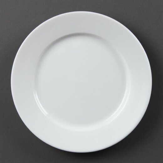 Teller mit breitem Rand 20 cm Olympia Whiteware 12 Stück