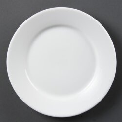 Teller mit breitem Rand 23 cm Olympia Whiteware 12 Stück