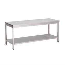 Arbeitstisch mit Regalboden 140 cm lang Gastro M