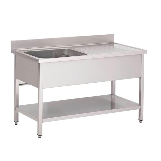 Spültisch Becken links 120 cm lang Gastro M
