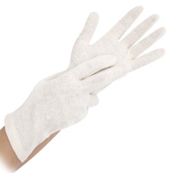 Baumwollhandschuhe "Nature" Größe L/9 Natur Länge 25 cm 50x24 Stück