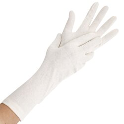 Baumwollhandschuhe "Nature Long" Größe XL/10 Natur Länge 35 cm 25x24 Stück