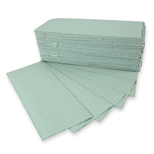 Papierhandtuch 1-lagig C-Falzung 25x32 cm Recyclingpapier gelegt Grün 3648 Blatt