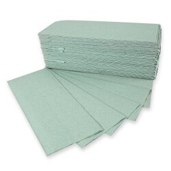 Papierhandtuch 1-lagig C-Falzung 25x32 cm Recyclingpapier gelegt Grün 3648 Blatt