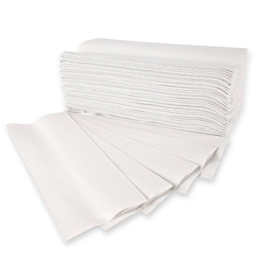 Papierhandtuch 1-lagig C-Falzung 25x32 cm Recyclingpapier gelegt Weiss 3648 Blatt