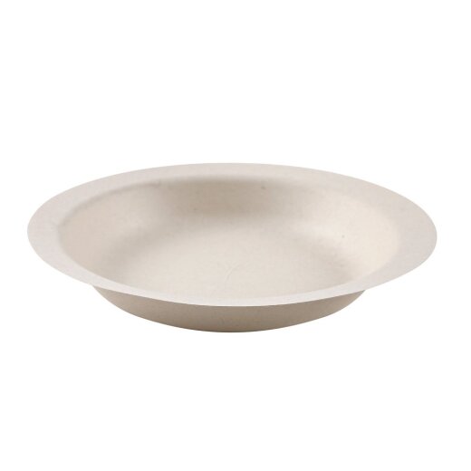 BIO Schüssel rund "Natural Bagasse" aus Zuckerrohr Weiss 400 ml Ø 19,4 cm 20x50 Stück