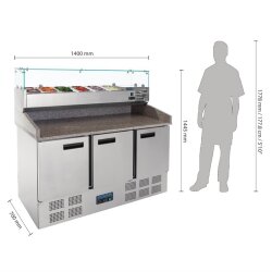 Thekenkühltisch für Pizzen und Salate 368L...