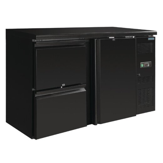 Barkühlschrank 349 L 1-türig mit 2 Schubladen Schwarz Polar Serie U