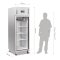 Gastro Kühlvitrine 1-türig 600L Silber Polar Serie G